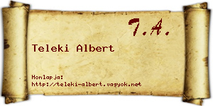Teleki Albert névjegykártya